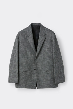 Grey Wool Check Jacket