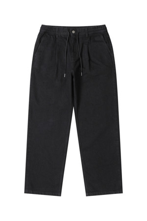 Black Loose Fit Drawstring Jeans