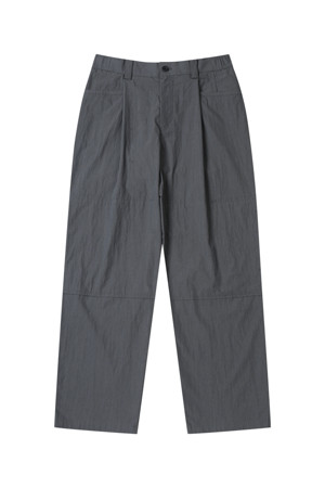 Grey One Tuck Double Knee Pants