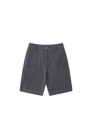 Grey Fatigue Denim Shorts