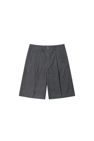 Grey Dyed Cotton Bermuda Shorts