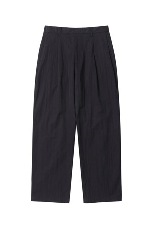 Black Wide Fit Two Tuck Pants