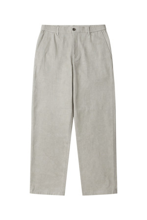 Grey Straight Fit Cotton Pants