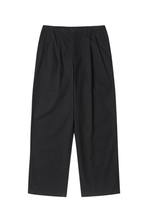 Black Wide Fit Cotton Setup Pants