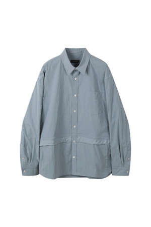 Grey Long Layered Pocket Shirt