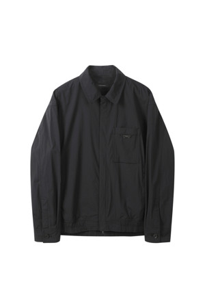 Black Zip-Up Blouson Shirt