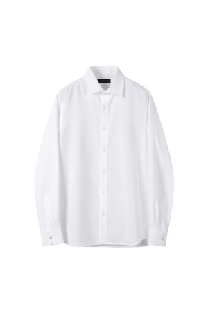 White Wide Collar Dress Shirt