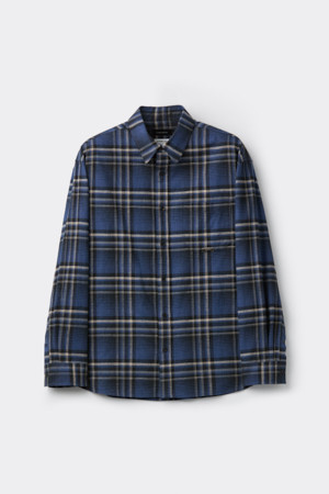 Navy Oversized Fit Check Shirt
