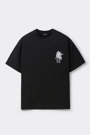 [BISCO SMITH] Black Graphic Half Sleeve T-shirt