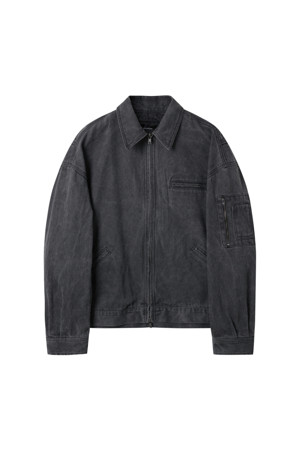 Grey Cotton Dyed Blouson