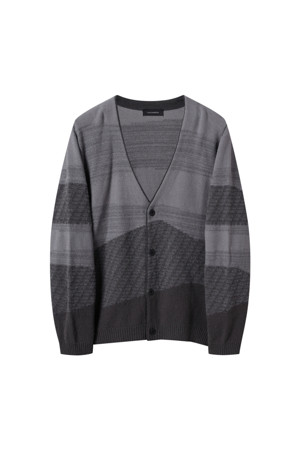 Grey Gradation Patterend Cardigan