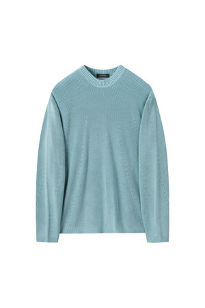 Blue Garment Dyed Sweater