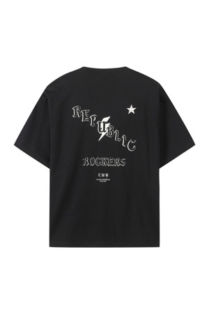 Black Graphic Half Sleeve T-shirt