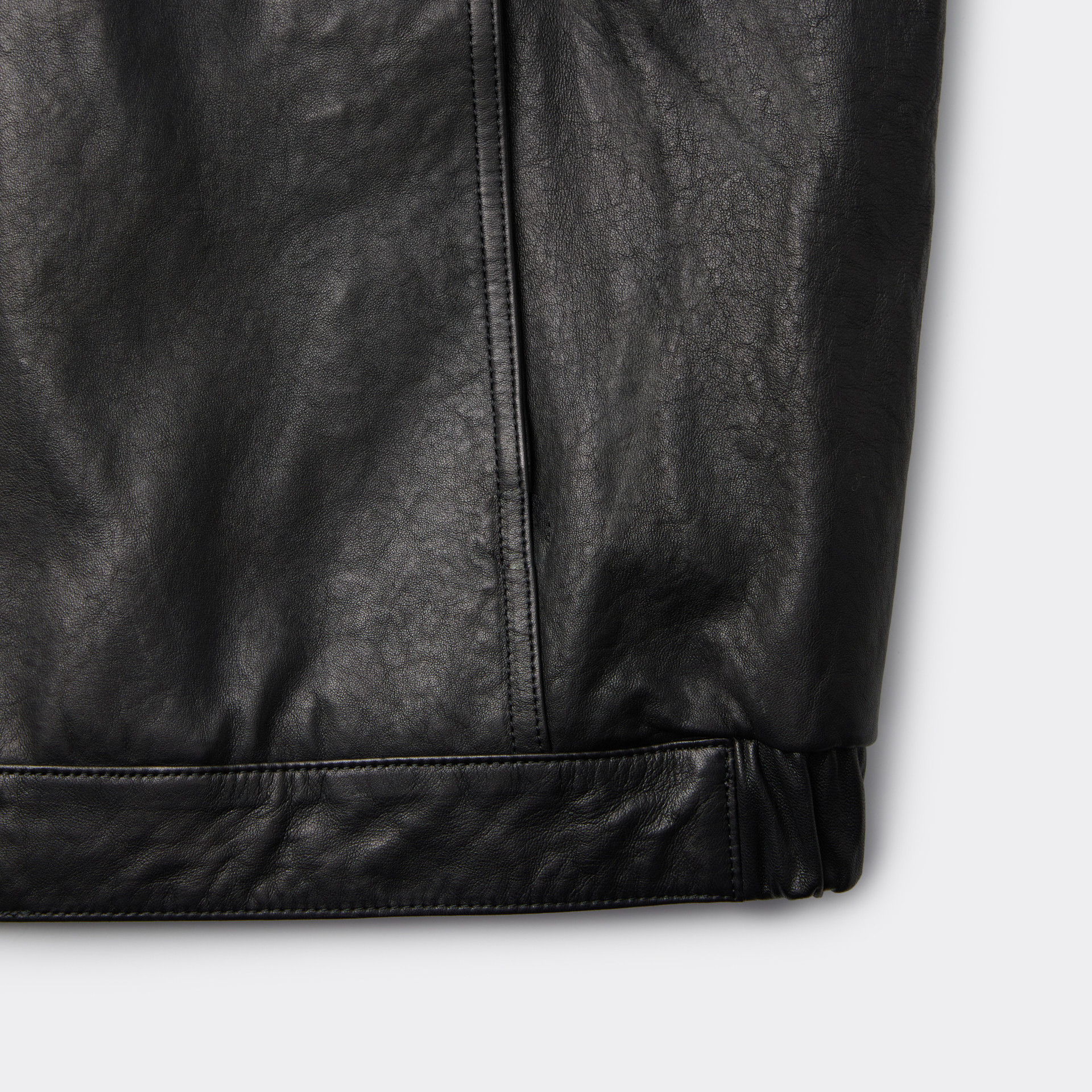 MUSINSA公式 | CUSTOMELLOW Black Leather Hood Zip Jacket CWUDW25712BKX