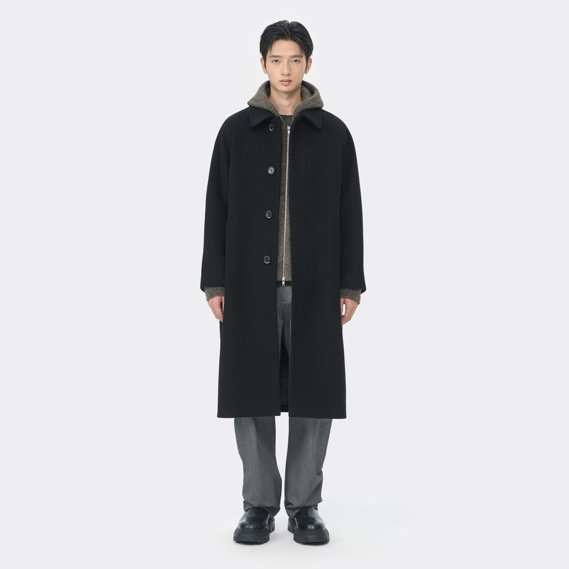 MUSINSA | CUSTOMELLOW Black Cashmere Blended Oversized Fit