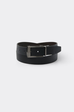 Black Leather Reversible Belt