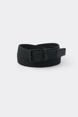 Black Leather Braided Belt
