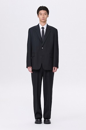 블랙 릴렉스핏 울 셋업 
