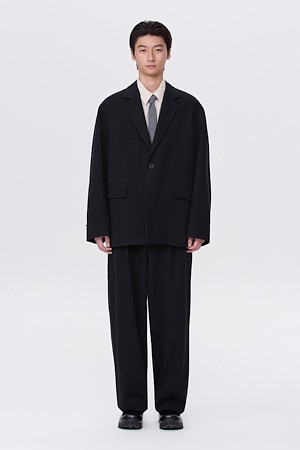 블랙 오버핏 코튼 셋업