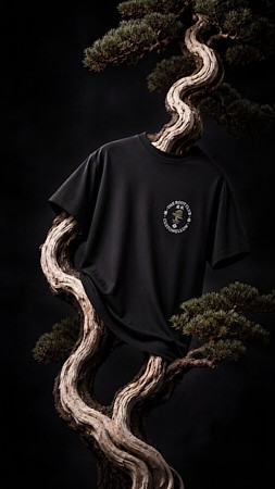 [TRC Bonsai] Black Embroidery T-shirt