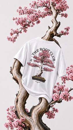 [TRC Bonsai] White Bonsai Artwork T-shirt