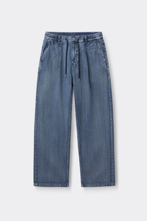 Blue Loose Fit Drawstring Jeans
