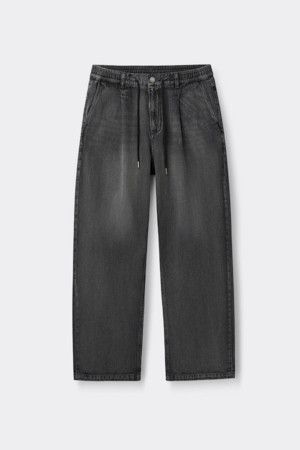 Black Loose Fit Drawstring Jeans