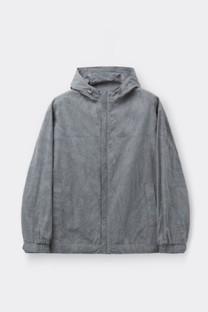 Dark Grey Dyed Fabric Hood Jacket