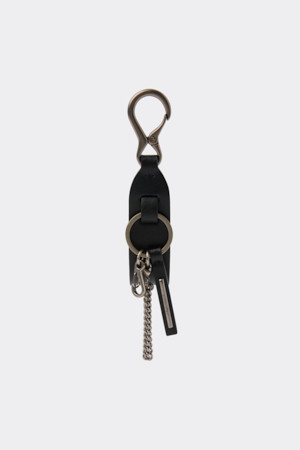 Black Leather Chain Key Ring