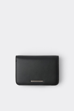 Black Leather Folded Wallet