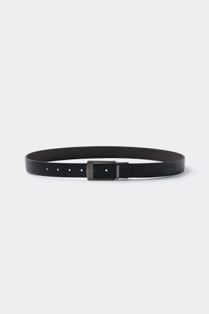 Black Leather Reversible Belt