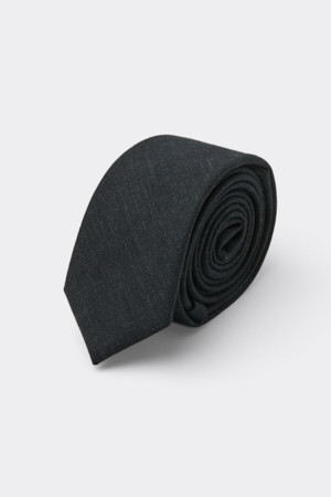 Grey Wool Slim Tie