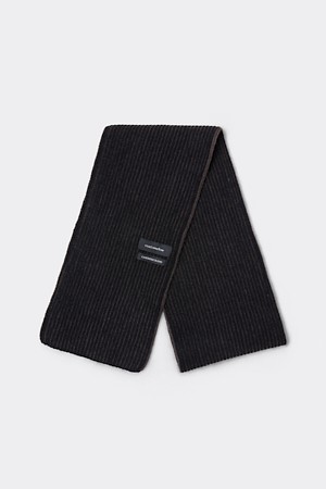 블랙 캐시미어 혼방 투톤 머플러