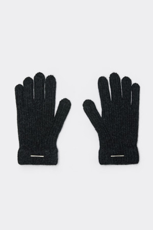 Black Rib Knit Gloves