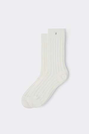 White Mesh Logo Socks