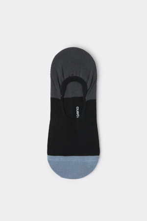 Grey Block Hidden Socks