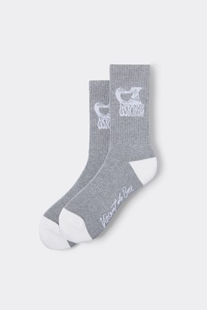 [Vincent] Grey Graphic Socks