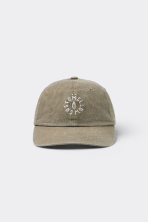 Beige Washed Denim Logo Cap