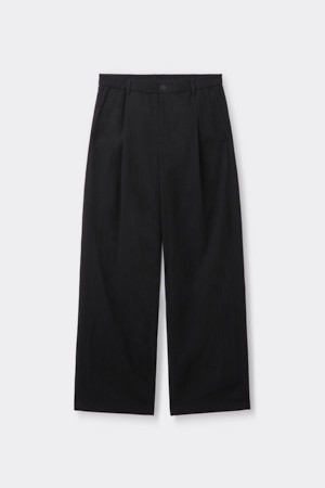 [Online Only] Black Crinkled Wide Fit Pants