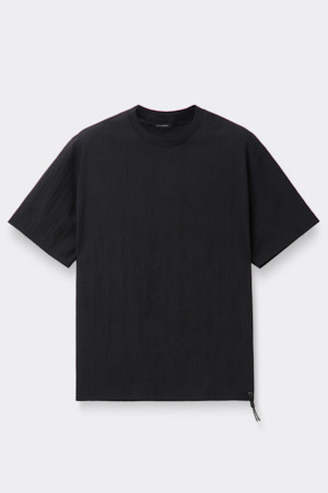 [Online Only] Black Crinkled Half Sleeve T-shirt