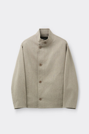 Beige Wool Mix Short Coat