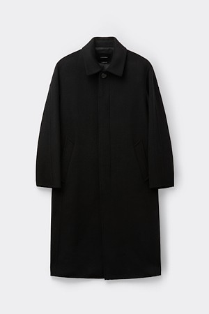 블랙 캐시미어 핸드메이드 발마칸 코트