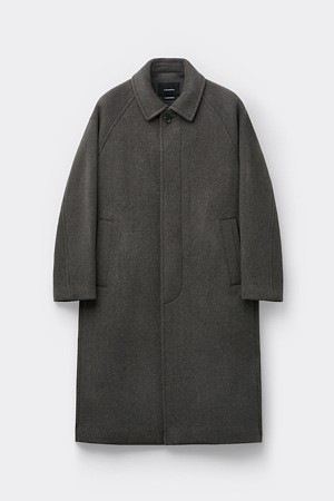 브라운 캐시미어 오버핏 발마칸 코트