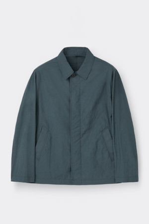 Grey Creased Collar Jacket