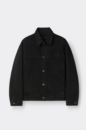 Black Wale Denim Trucker Jacket