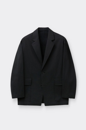 Black Oversized Fit Cotton Setup Jacket