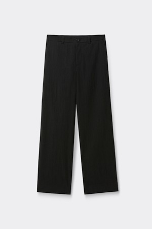 블랙 루즈핏 크리즈 셋업 팬츠