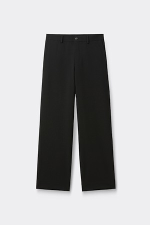 Black Loose Fit Seersucker Pants