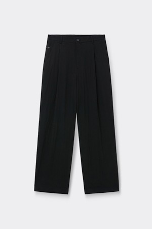 Black Wide Fit Tucked Pants