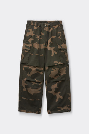Brown Camouflage Multi Pocket Pants